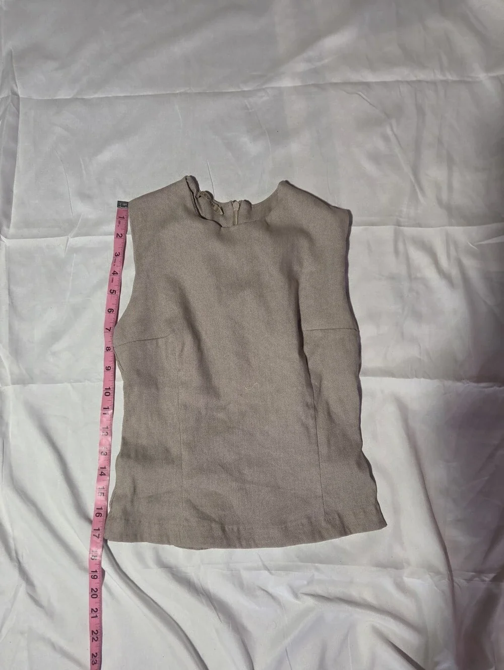 Lorena Vieira Neutral 2-Piece Set Beige Top & Slim Pants Petite S (Read Flaws)
